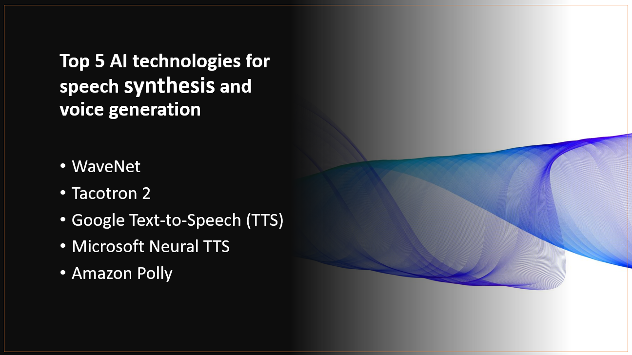 &quot;AI technologies for speech synthesis and voice generation&quot;
