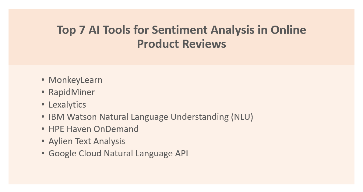 &quot;AI Tools for Sentiment Analysis in Online Product Reviews&quot;